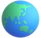 Globe Showing Asia-Australia emoji, Microsoft design