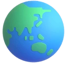 Globe Showing Asia-Australia emoji on Microsoft