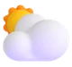 Sun Behind Large Cloud emoji, Microsoft design