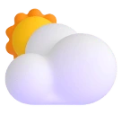 Sun Behind Large Cloud emoji on Microsoft