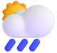 Sun Behind Rain Cloud emoji, Microsoft design