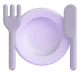 Fork and Knife with Plate emoji, Microsoft design