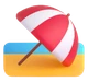 Beach with Umbrella emoji, Microsoft design