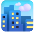 Cityscape emoji on Microsoft