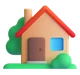 House with Garden emoji, Microsoft design