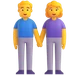 Woman and Man Holding Hands emoji, Microsoft design