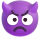 Angry Face with Horns emoji, Microsoft design