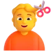 Person Getting Haircut emoji, Microsoft design