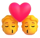 Kiss emoji on Microsoft