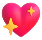 Sparkling Heart emoji on Microsoft