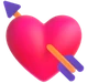 Heart with Arrow emoji, Microsoft design