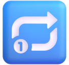 Repeat Single Button emoji, Microsoft design