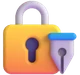 Locked with Pen emoji, Microsoft design