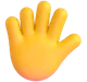 Hand with Fingers Splayed emoji, Microsoft design