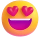 Smiling Face with Heart-eyes emoji, Microsoft design