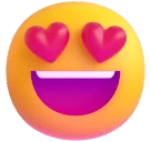 Smiling Face with Heart-eyes emoji on Microsoft