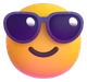 Smiling Face with Sunglasses emoji, Microsoft design