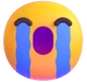 Loudly Crying Face emoji, Microsoft design
