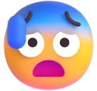 Anxious Face with Sweat emoji on Microsoft