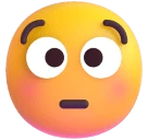 Flushed Face emoji on Microsoft