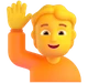 Person Raising Hand emoji, Microsoft design