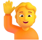 Person Raising Hand emoji on Microsoft