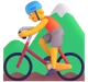Person Mountain Biking emoji, Microsoft design