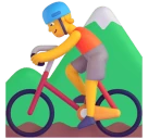 Person Mountain Biking emoji on Microsoft