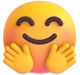 Smiling Face with Open Hands emoji, Microsoft design
