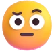 Face with Raised Eyebrow emoji, Microsoft design