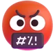 Face with Symbols on Mouth emoji, Microsoft design