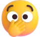 Face With Open Eyes And Hand Over Mouth emoji, Microsoft design