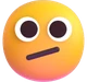 Face With Diagonal Mouth emoji, Microsoft design