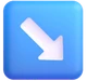 Down-right Arrow emoji, Microsoft design
