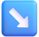 Down-right Arrow emoji on Microsoft