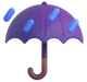 Umbrella with Rain Drops emoji, Microsoft design