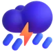 Cloud with Lightning and Rain emoji, Microsoft design