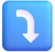 Right Arrow Curving Down emoji, Microsoft design