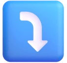Right Arrow Curving Down emoji on Microsoft