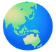 Globe Showing Asia-Australia emoji, Samsung design