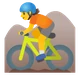 Person Mountain Biking emoji, Samsung design