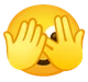 Face With Peeking Eye emoji, Samsung design
