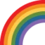 Rainbow emoji as drawn by Twitter/X