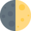 First Quarter Moon emoji, Twitter / X design