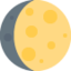 Waxing Gibbous Moon emoji, Twitter / X design