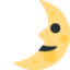 First Quarter Moon Face emoji, Twitter / X design