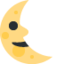 Last Quarter Moon Face emoji, Twitter / X design
