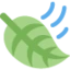 Leaf Fluttering in Wind emoji, Twitter / X design