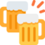 Clinking Beer Mugs emoji, Twitter / X design