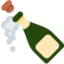 Bottle with Popping Cork emoji, Twitter / X design